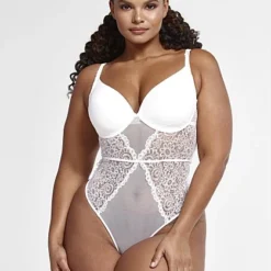 Fashion To Figure Carla Lace And Mesh Bodysuit