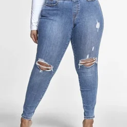 Fashion To Figure Blowout Knee Jeggings In Medium Blue Wash - Tall Inseam 11 Fashion To Figure Blowout Knee Jeggings In Medium Blue Wash - Tall Inseam -Pleasures SHOP x 51515761 6416 4f68 99a3 5a3136e201be