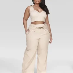 Fashion To Figure Jessica Chain Detail Wide Leg Pants