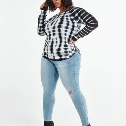 Fashion To Figure Wendy Tie Dye Side Zip Sweater