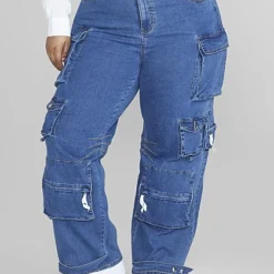 Fashion To Figure High Rise Relaxed Fit Cargo Jeans -Pleasures SHOP x 52e0e651 cf8c 433b 938d f7c49d8cd511