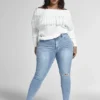 Fashion To Figure Jeanette Off The Shoulder Fringe Sweater