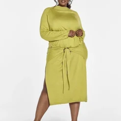 Fashion To Figure Quinn Tie Front Sweater Dress - Gabi Fresh X FTF