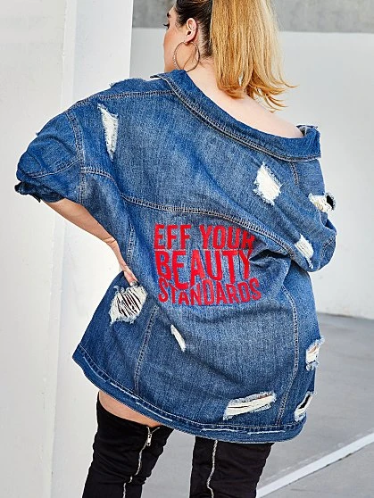 Fashion To Figure EYBS Denim Trucker Jacket 1 Fashion To Figure EYBS Denim Trucker Jacket