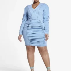 Fashion To Figure Nelle Ruched Denim Dress