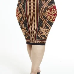 Fashion To Figure Nadine Chain Scroll Print Sweater Skirt -Pleasures SHOP x 548b9611 c5f2 4e4a a8a6 2ddfd78d0a85