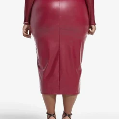 Fashion To Figure Miranda Ruched Faux Leather Skirt -Pleasures SHOP x 553dbc2c f1fa 4f16 b547 73536834c74c