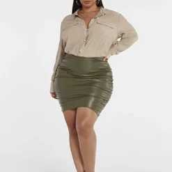 Fashion To Figure Bree Faux Leather Bodycon Skirt