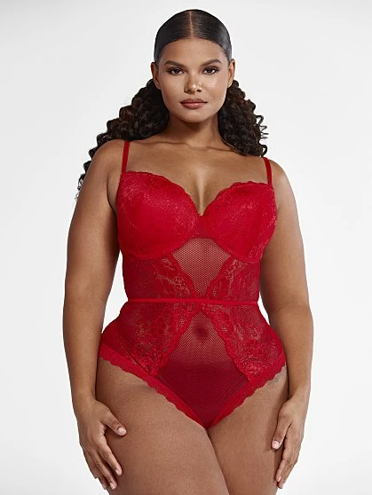 Fashion To Figure Jordan Floral Lace And Mesh Bodysuit 1 Fashion To Figure Jordan Floral Lace And Mesh Bodysuit