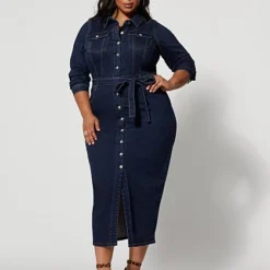Fashion To Figure Mika Denim Button-Up Maxi Dress -Pleasures SHOP x 5618efd1 abba 4323 87d2 f20caa48f1b7