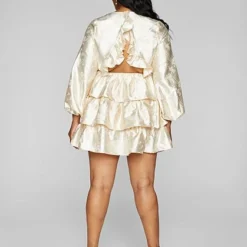 Fashion To Figure Katerina Satin Tiered Dress -Pleasures SHOP x 56368137 883f 4ad7 948f 708206a4629b