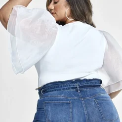 Fashion To Figure Tori Organza Sleeve Sweater