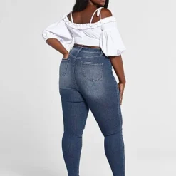 Fashion To Figure Ultra High Rise Medium Blue Wash Skinny Jeans - Tall Inseam -Pleasures SHOP x 56722499 5136 47c1 9d11 c6d3a99f2aa2