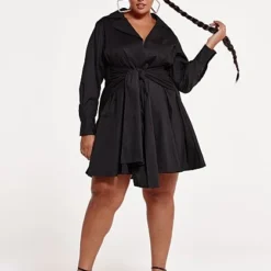 Fashion To Figure Anita Tie Front Shirt Dress 8 Fashion To Figure Anita Tie Front Shirt Dress -Pleasures SHOP x 56a99909 8e86 4b90 975d 780e5270ec70