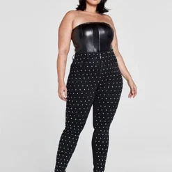 Fashion To Figure High Rise Studded Front Skinny Jeans