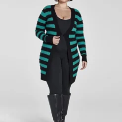 Fashion To Figure Daniella Metallic Striped Cardigan -Pleasures SHOP x 5793a429 3e9a 4ed3 8a70 24d7550b9c7e