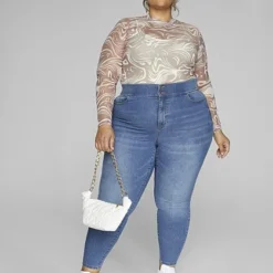 Fashion To Figure The Limitless Jegging In Med Blue Wash - Tall Inseam