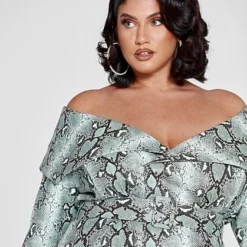 Fashion To Figure LFG Snakeskin Print Wrap Dress - Patrick Starrr X FTF -Pleasures SHOP x 591685a2 7e88 4815 bd03 c0ad86688dac