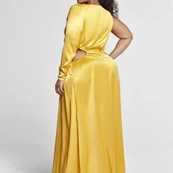 Fashion To Figure Kiara One Sleeve Cutout Maxi Dress