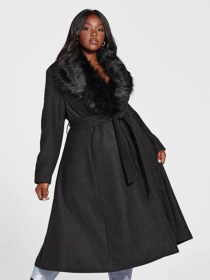Fashion To Figure Jessenia Faux Fur Collar Long Coat 7 Fashion To Figure Jessenia Faux Fur Collar Long Coat - Image 7