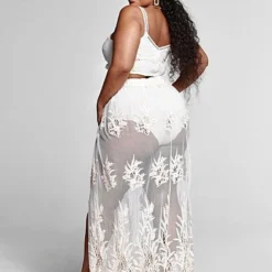 Fashion To Figure Xochitl Sheer Lace Maxi Skirt - SRV X FTF