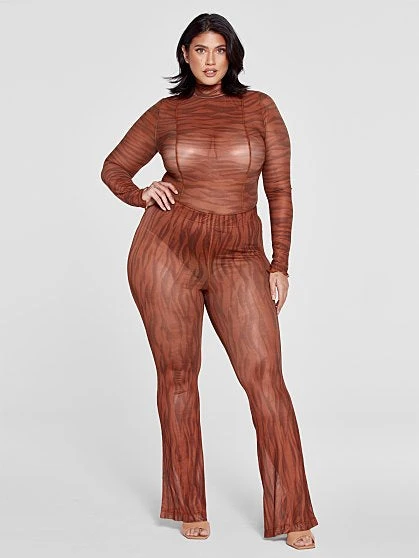 Fashion To Figure Samantha Zebra Print Mesh Pants 3 Fashion To Figure Samantha Zebra Print Mesh Pants - Image 3