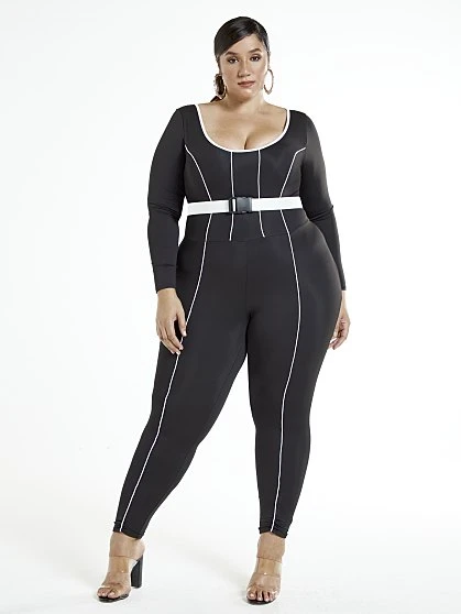 Fashion To Figure Janessa Belted Jumpsuit 2 Fashion To Figure Janessa Belted Jumpsuit - Image 2