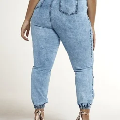 Fashion To Figure Light Wash High Rise Paperbag Waist Jogger Jeans -Pleasures SHOP x 5eca9695 e37e 4355 ad67 f77b877bc3c0