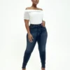 Fashion To Figure Dark Wash High Rise Super Skinny Jeans - Tall Inseam