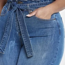 Fashion To Figure High Rise Straight Leg Jeans With Paperbag Waist - Short Inseam -Pleasures SHOP x 600d8742 2899 4358 bc97 836476470c66