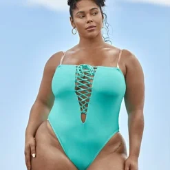 Fashion To Figure 'Agent M' Lace-Up Swimsuit - Tabria Majors X FTF -Pleasures SHOP x 601b985d 7b8d 48db a90b 97dbf8d13cef