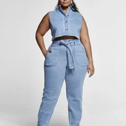 Fashion To Figure Reese Denim Tie Waist Joggers -Pleasures SHOP x 6096c06e 32c9 4b99 834b 6b5bd7b6988e