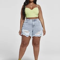 Fashion To Figure High Rise Cutoff Denim Shorts 6 Fashion To Figure High Rise Cutoff Denim Shorts -Pleasures SHOP x 60b15140 b433 470b 9065 764d93d27918