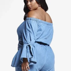 Fashion To Figure Edaline Off Shoulder Romper -Pleasures SHOP x 612ee6ba 0c26 40b1 b2a0 64387ce385bb