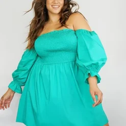 Fashion To Figure Patrice Off The Shoulder Poplin Dress -Pleasures SHOP x 61eb7b6d 02de 49c5 88f2 544f578e0c7f