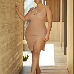 Fashion To Figure Genevieve Ribbed Knit Dress