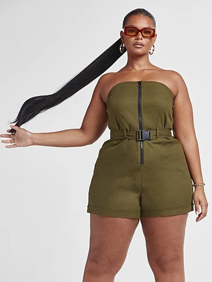 Fashion To Figure Cheyenne Strapless Belted Romper 5 Fashion To Figure Cheyenne Strapless Belted Romper - Image 5