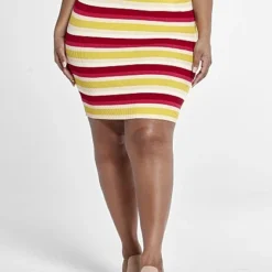 Fashion To Figure Lola Striped Rib Knit Skirt -Pleasures SHOP x 6423f90f 3242 4136 8c98 30f2ccdb5907