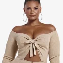 Fashion To Figure Larissa Tie Front Sweater Dress