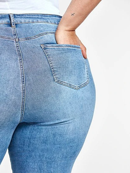 Fashion To Figure Super Skinny Button Fly Destructed Jeans 2 Fashion To Figure Super Skinny Button Fly Destructed Jeans - Image 2