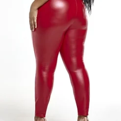 Fashion To Figure Katharina Red Seam Front Faux-Leather Pants -Pleasures SHOP x 669e7a59 0b20 410e 9c9f 21eca7fc3d33