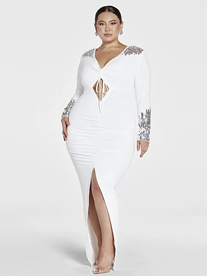 Fashion To Figure Kimberly Sequin Detail Keyhole Gown 2 Fashion To Figure Kimberly Sequin Detail Keyhole Gown - Image 2