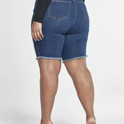 Fashion To Figure High Rise Bermuda Shorts In Dark Indigo -Pleasures SHOP x 67a03457 acf3 45d2 86e8 128aedc203df