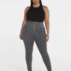 Fashion To Figure High Rise Triple Stack Waist Skinny Jeans