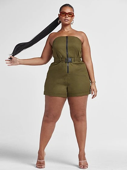 Fashion To Figure Cheyenne Strapless Belted Romper 1 Fashion To Figure Cheyenne Strapless Belted Romper