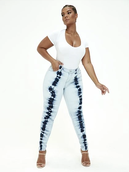 Fashion To Figure Mid Rise Tie Dye Skinny Jeans 5 Fashion To Figure Mid Rise Tie Dye Skinny Jeans - Image 5