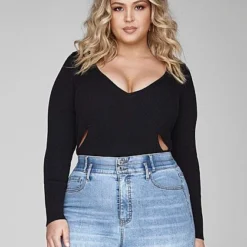 Fashion To Figure Amirah Cutout Detail Ribbed Knit Sweater -Pleasures SHOP x 695618ae 67b1 4e45 893d 032ccd4c7a28