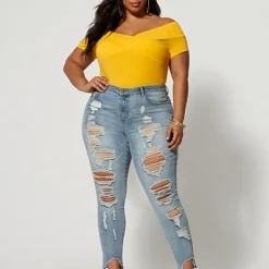 Fashion To Figure Mid-Rise All Over Destructed Skinny Jeans 5 Fashion To Figure Mid-Rise All Over Destructed Skinny Jeans -Pleasures SHOP x 695f55a3 86b4 4e81 aa50 d72e9ab82f59