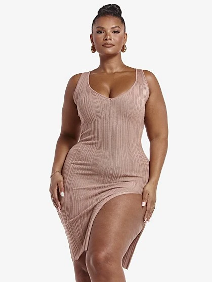 Fashion To Figure Genevieve Ribbed Knit Dress 6 Fashion To Figure Genevieve Ribbed Knit Dress - Image 6