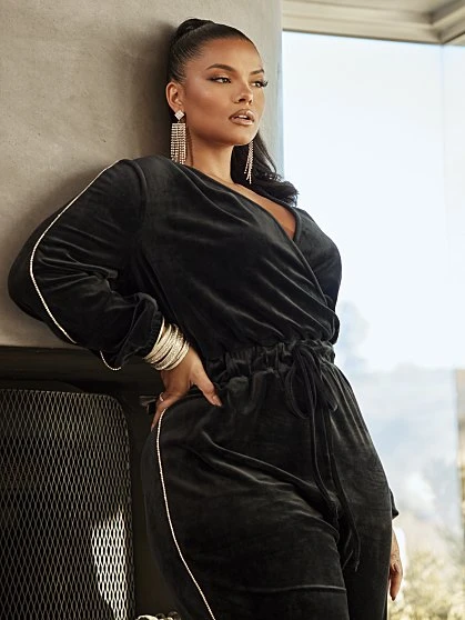 Fashion To Figure Amber Velour Jumpsuit 3 Fashion To Figure Amber Velour Jumpsuit - Image 3